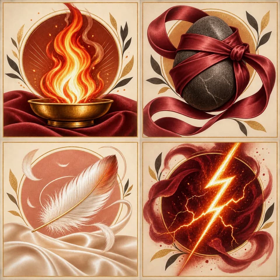 Warm-toned illustrations representing different interests in sensation.