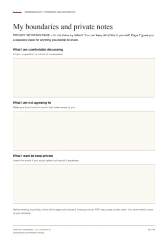 Preview of page 6: My boundaries and private notes